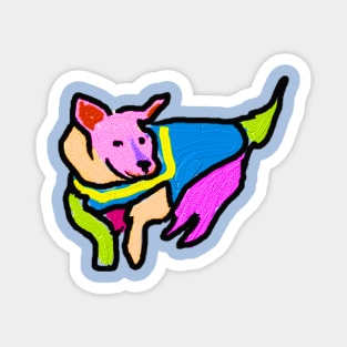 Colorful Hero Dog Magnet