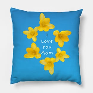 I Love You Mom (crocus ring) Pillow