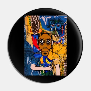 Discover NFT Character - MaleMask Street ArtGlyph with Pixel Eyes on TeePublic Pin