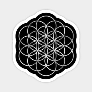 3D Silver Mandala Design #3 / Sacred Geometry Flower of Life Mandala Magnet