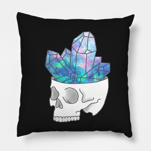 Crystal skull witch magic supernatural occult spell tumblr pastel print Pillow by bigkidult