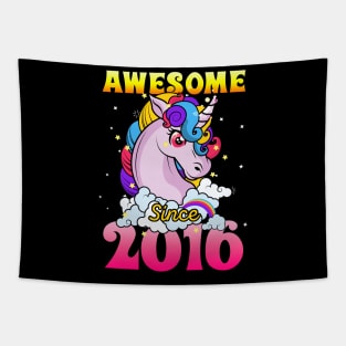 Funny Awesome Unicorn Since 2016 Cute Gift Tapestry