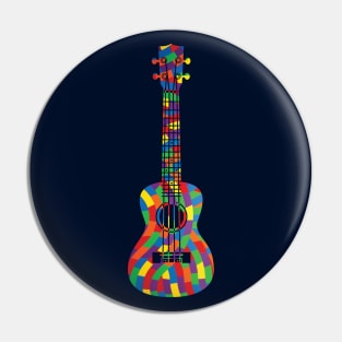 Ukulele Colorful Texture Pin