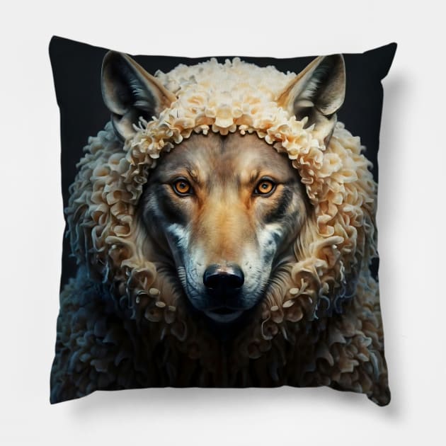 A wolf in sheep's clothing Pillow by bogfl