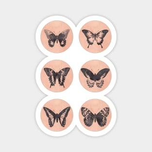 Vintage BUTTERFLIES mega sticker pack red retro sketch edition Magnet