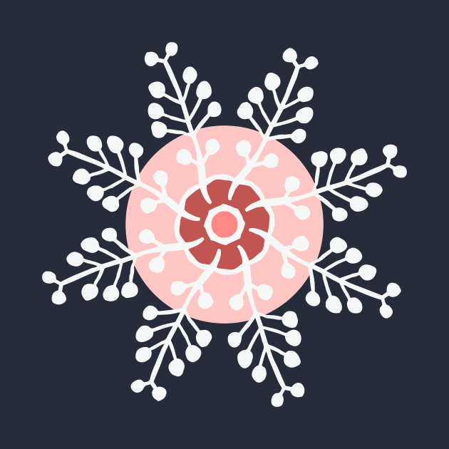 seamless pattern with snowflakes on light pink by colorofmagic