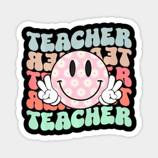 Hippie Face Teacher Back To School Teachers Day Magnet