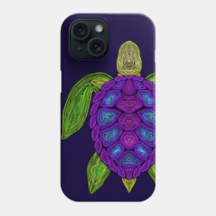 Neon Sea Turtle Phone Case