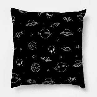 GALAXY ALIEN UFO OUTER SPACE PATTERN Pillow