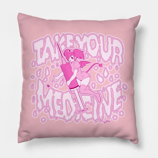 Take your Medicine! Pillow by Always Rotten