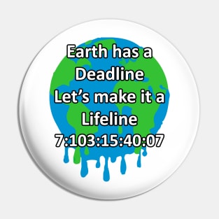 Earth has a deadline Lets make it a lifeline global warming clock Pin