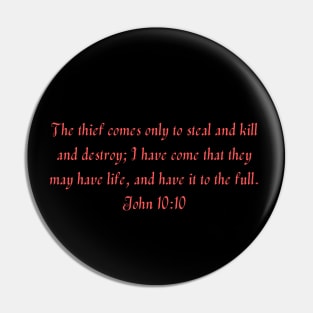 Bible Verse John 10:10 Pin