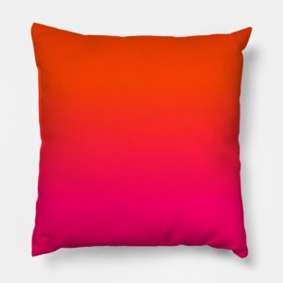 Neon Orange and Neon Pink Ombre Shade Color Fade Sunset Pillow