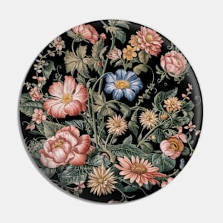 Cottagecore flower dark floral design Pin