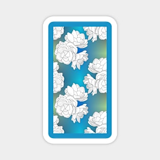 Sampaguita on Blue Green Fade Plaid Vertical Magnet