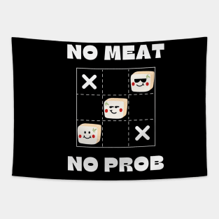 Funny Tofu | Tic Tac Toe | No Meat No Problem Tapestry
