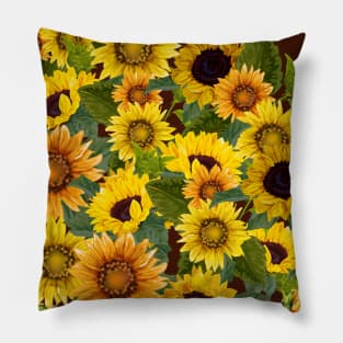 Sunflower Flowers -Bouquet of beautiful Sunflowers Pillow