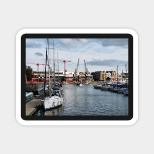 Boats at Bristol Harbour, England Magnet