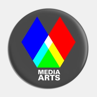 Media Arts - large image - white lettering Pin