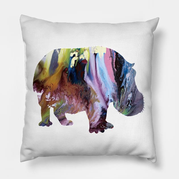 Hippo Art Pillow by BittenByErmines