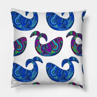 Whimsical Henna Whales Pillow