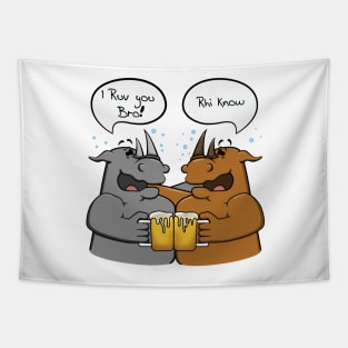 Rhino Bromance Tapestry