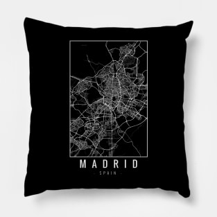 Madrid Spain Minimalist Map Pillow