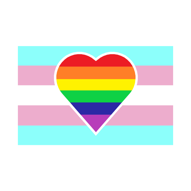 Transgender Pride Flag with Homosexual/Gay/Rainbow Heart by DisneyFanatic23