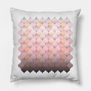 Fish scale pattern in warm peach and grey Pillow