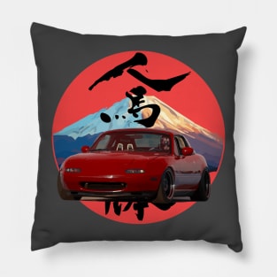 Red Mazda Miata/MX-5 - Mount Fuji Jinba Ittai Roadster Life Pillow