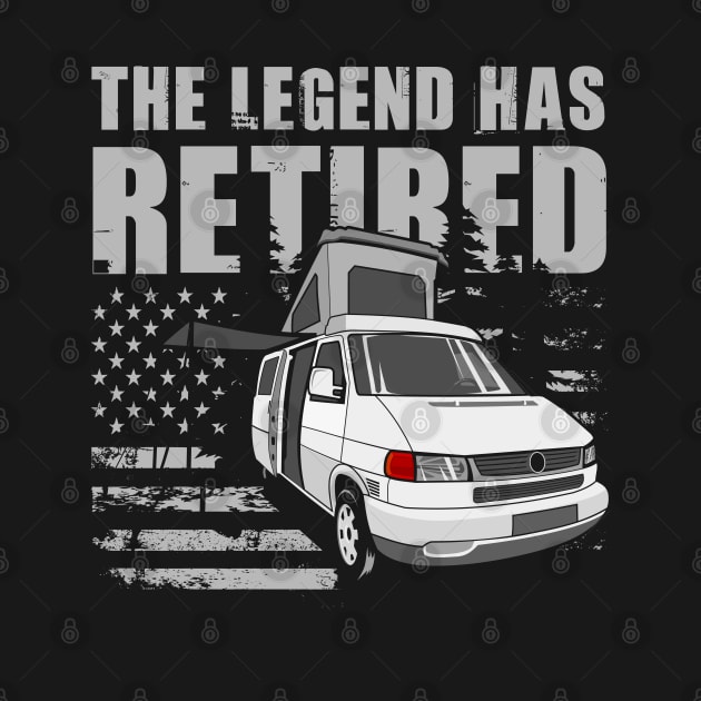 The Legend Has Retired Funny Camping Retirement Gift Idea by Tesszero