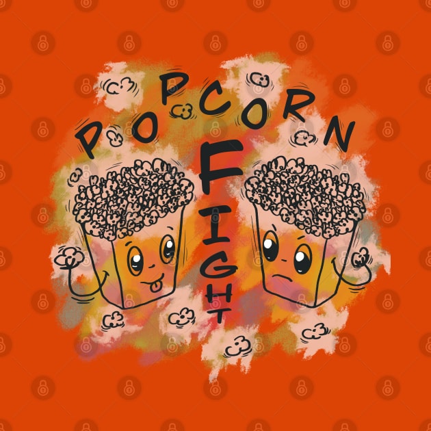 Popcorn Fight by Xatutik-Art