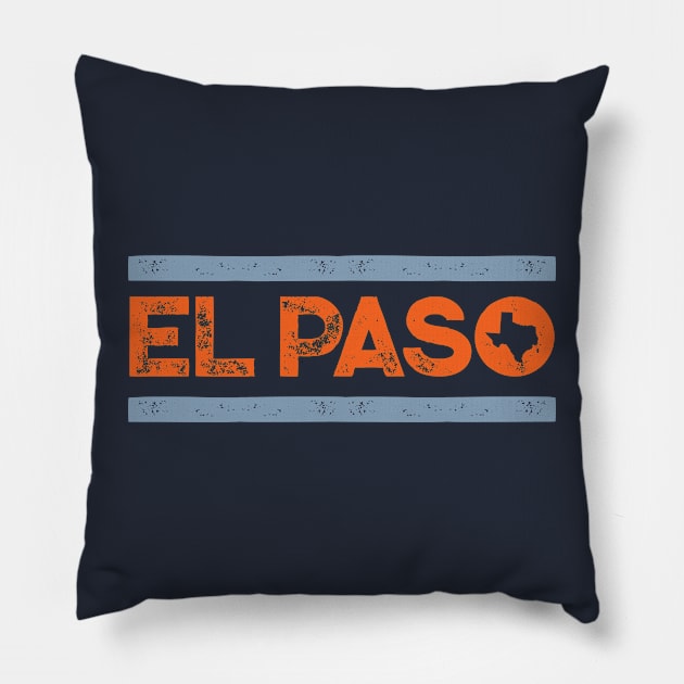 Retro El Paso, Texas // Vintage Hometown Texas El Paso Texan Pride Pillow by SLAG_Creative