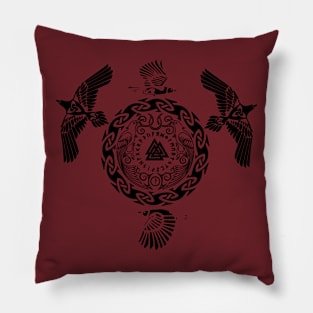 Viking Odin's Ravens Pillow