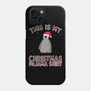 This Is My Christmas Penguin Pajama Santa Hat Snowflake Gift Phone Case