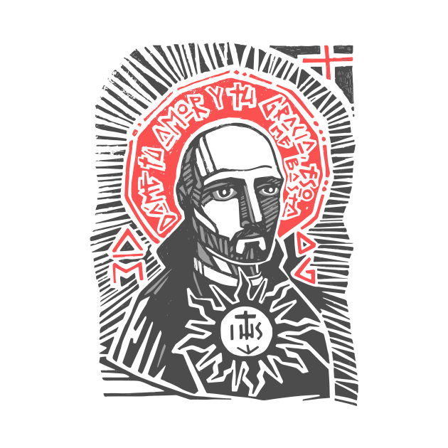 Saint Ignatius of Loyola hand drawn illustration by bernardojbp