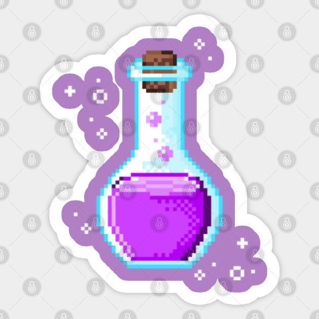 Pixel Potion Purple Potion Bottle Sticker Teepublic