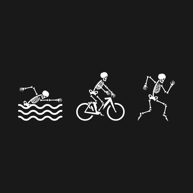 Funny Skeleton Triathlon Triathlete by SzarlottaDesigns