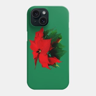 Poinsettias - Poinsettia and Leaves Phone Case