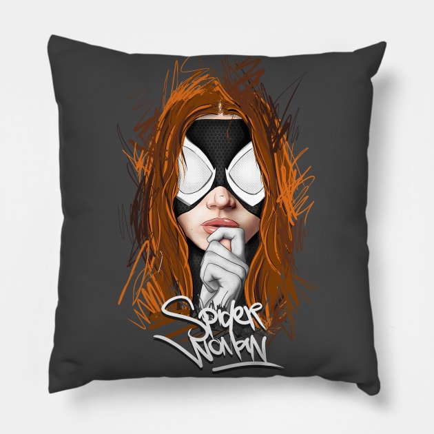 Spider-Woman Julia Carpenter Pillow by Visionarts