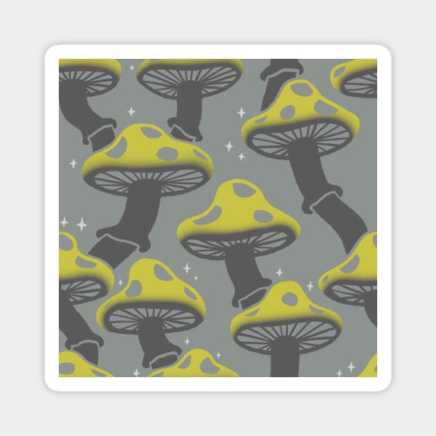 Sparkling Mushroom Pattern 2 Magnet by knitetgantt