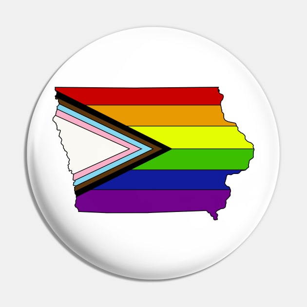 progress pride flag - Iowa Pin by TheUndeadDesign