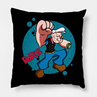 Sailor Mans Strength Celebrate Popeyes Mighty Feats and Epic Battles on this Iconic Cartoon Pillow