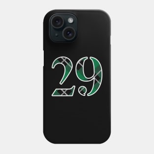 29 Sports Jersey Number Green Black Flannel Phone Case