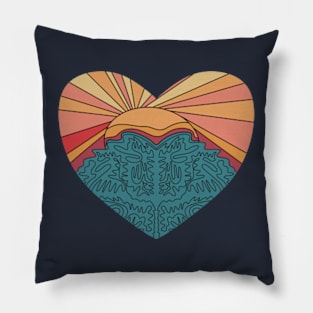 Colorful Abstract Ocean Sunset Pillow