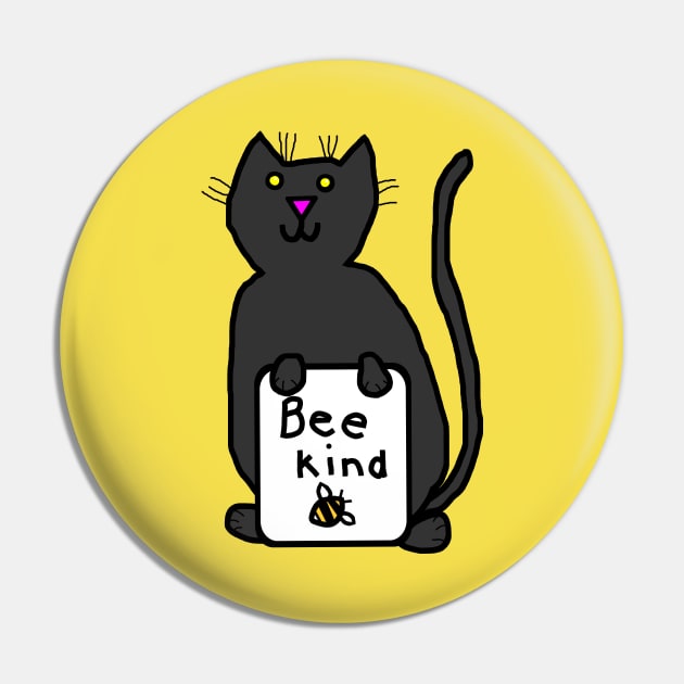 Cute Cat Kindness Pin by ellenhenryart