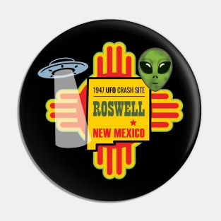 Roswell NM: New Mexico UFO Alien Crash Site 1947 Zia Pin