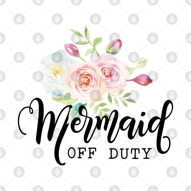 Mermaid Off Duty Floral by TheBlackCatprints