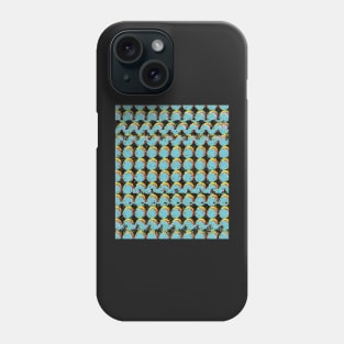 Blue Trippy Glitched Retro Dot Pattern Phone Case