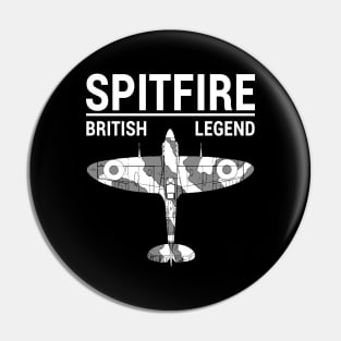 Supermarine Spitfire RAF Fighter Aircraft Plane Airplane British Blueprint Pin